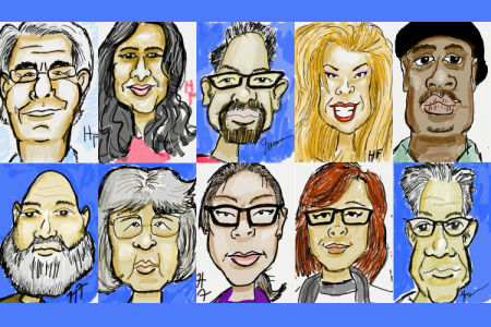 Digital caricatures drawn on Samsung Galaxy Note at CES 2012